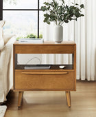 Giralda 2-Drawer Mid-century Modern Nightstand with Built-In Outlets