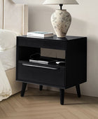 Giralda 2-Drawer Mid-century Modern Nightstand with Built-In Outlets