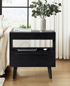 Giralda 2-Drawer Mid-century Modern Nightstand with Built-In Outlets