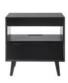 Giralda 2-Drawer Mid-century Modern Nightstand with Built-In Outlets