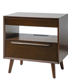 Giralda 2-Drawer Mid-century Modern Nightstand with Built-In Outlets