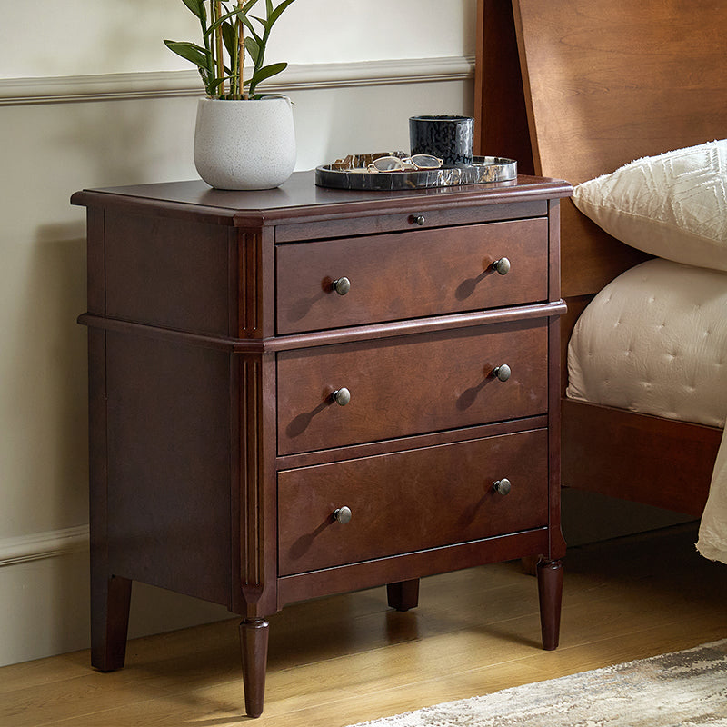 Griselda Transitional 3-Drawer Nightstand with Hidden Compartment