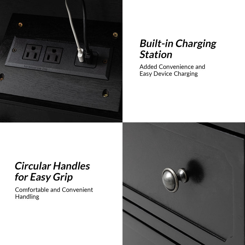 Galatea 2 - Drawer Solid Wood End Table Chest(Optional Types)