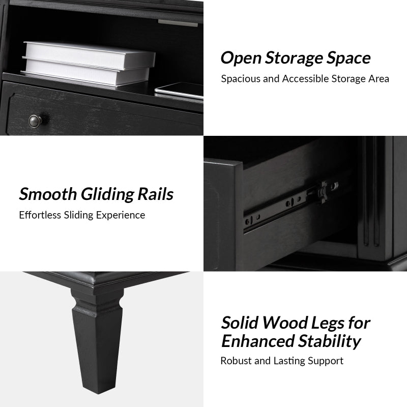 Galatea 2 - Drawer Solid Wood End Table Chest(Optional Types)