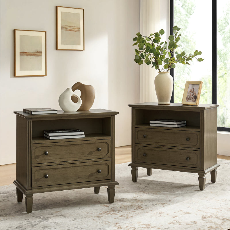Galatea 2 - Drawer Solid Wood End Table Chest(Optional Types)