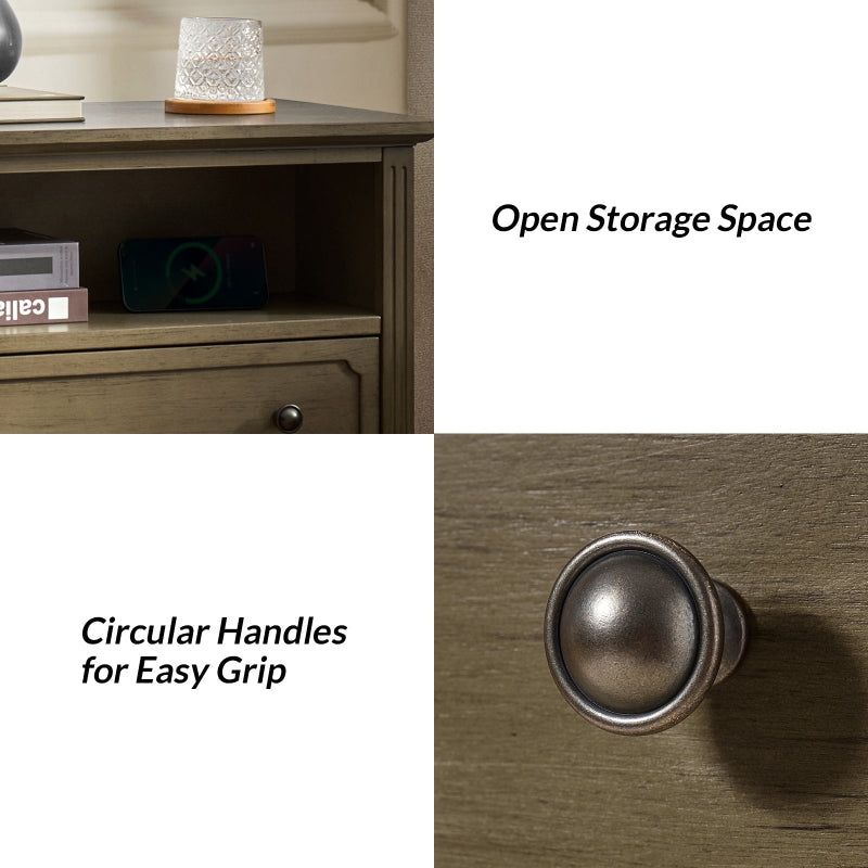 Galatea 2 - Drawer Solid Wood End Table Chest(Optional Types)