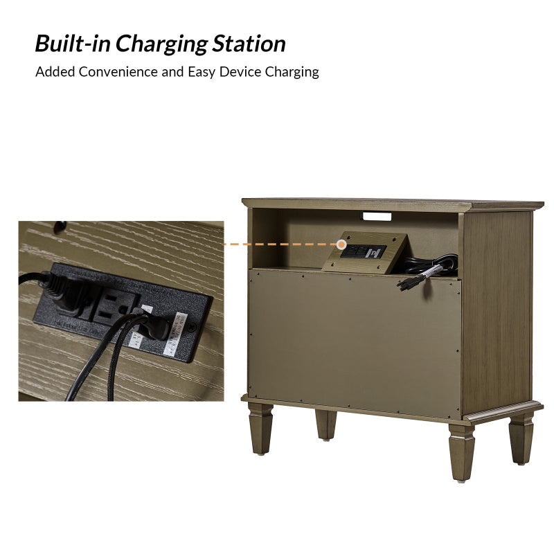 Galatea 2 - Drawer Solid Wood End Table Chest(Optional Types)