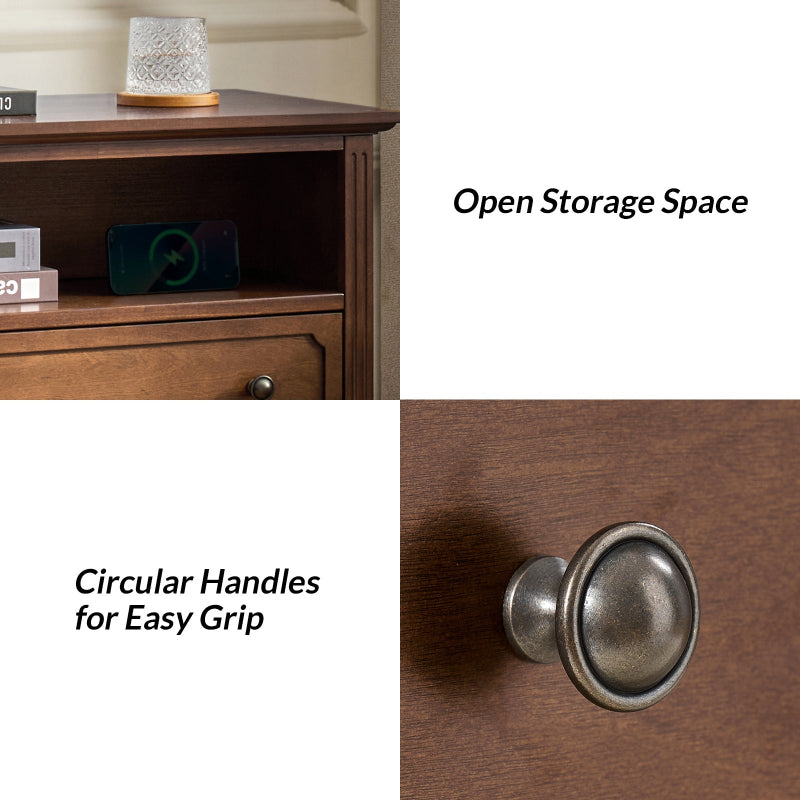 Galatea 2 - Drawer Solid Wood End Table Chest(Optional Types)