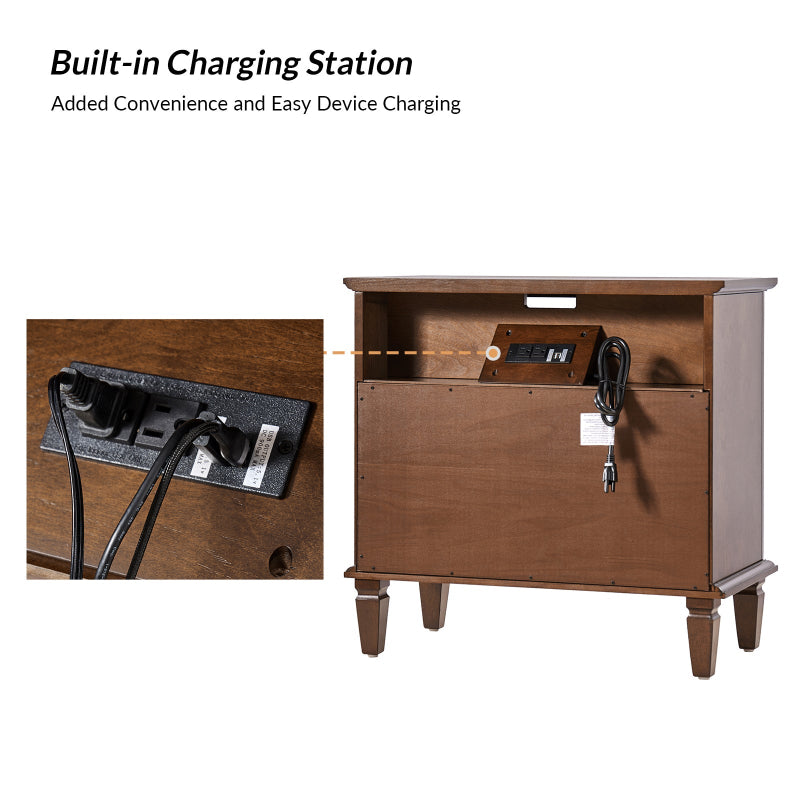 Galatea 2 - Drawer Solid Wood End Table Chest(Optional Types)