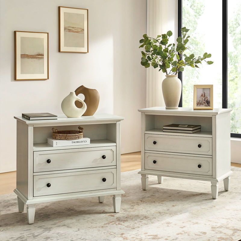 Galatea 2 - Drawer Solid Wood End Table Chest(Optional Types)