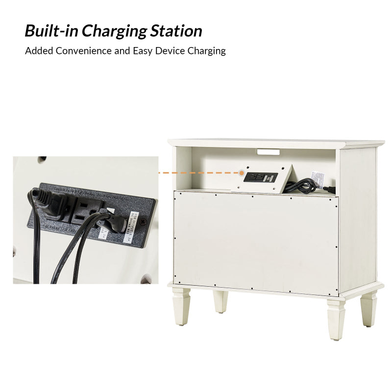 Galatea 2 - Drawer Solid Wood End Table Chest(Optional Types)