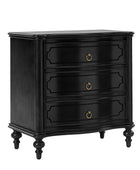 Bernhard 3-Drawer Traditional Style Nightstand Chest with Built-In Outlets