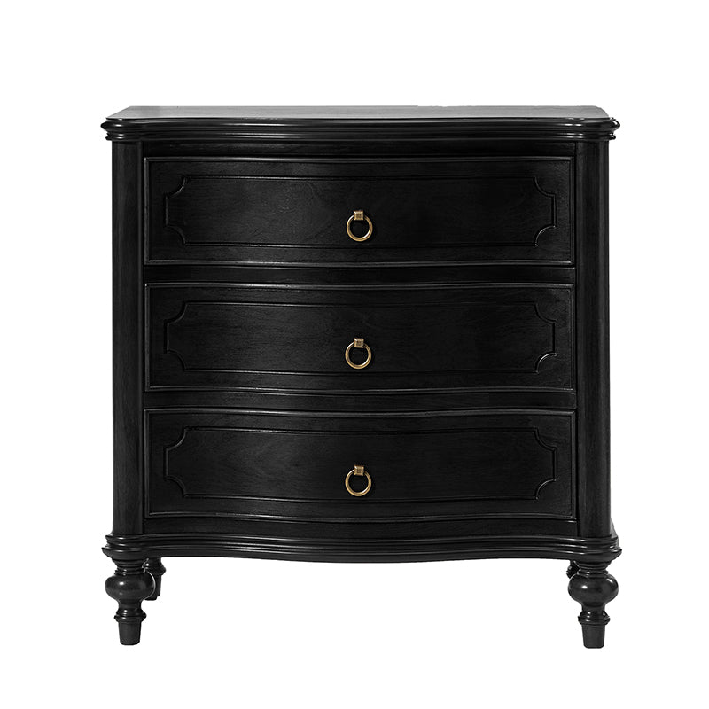 Bernhard 3-Drawer Traditional Style Nightstand Chest with Built-In Outlets