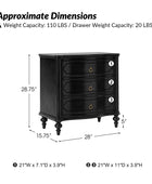 Bernhard 3-Drawer Traditional Style Nightstand Chest with Built-In Outlets