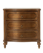 Bernhard 3-Drawer Traditional Style Nightstand Chest with Built-In Outlets