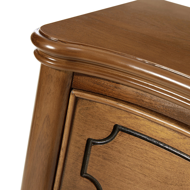 Bernhard 3-Drawer Traditional Style Nightstand Chest with Built-In Outlets