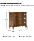 Bernhard 3-Drawer Traditional Style Nightstand Chest with Built-In Outlets