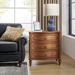 Bernhard 3-Drawer Traditional Style End Table Chest with Built-In Outlets(Optional Types)
