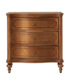 Bernhard 3-Drawer Traditional Style Nightstand Chest with Built-In Outlets