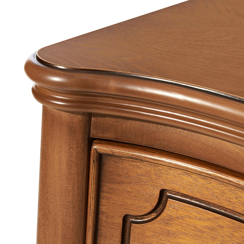 Bernhard 3-Drawer Traditional Style Nightstand Chest with Built-In Outlets