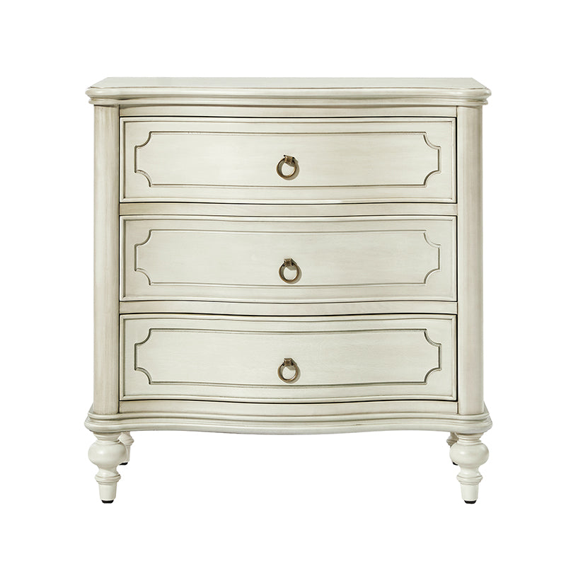 Bernhard 3-Drawer Traditional Style Nightstand Chest with Built-In Outlets