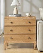 Lorenz Transitional 3-Drawer Nightstand with Charging Station(Optional Types)