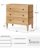 Lorenz Transitional 3-Drawer Nightstand with Charging Station(Optional Types)