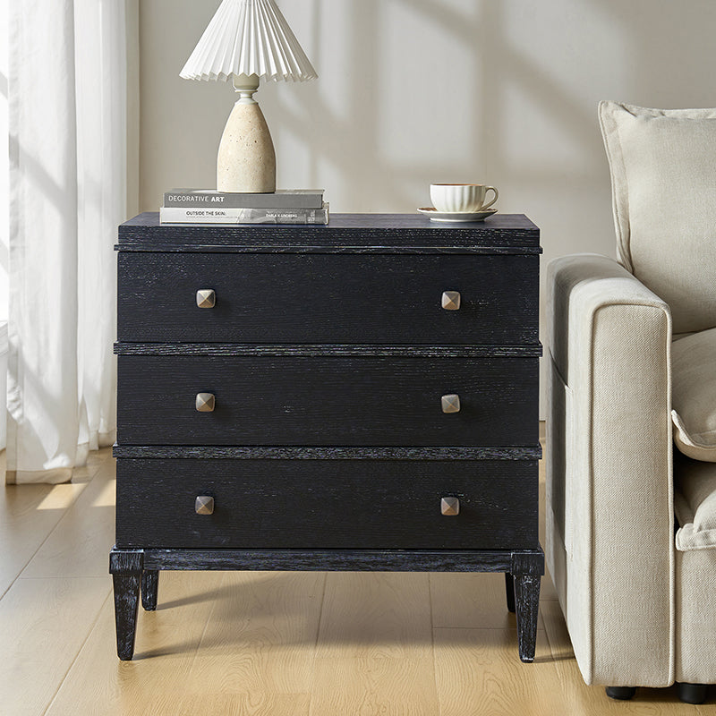 Lorenz Transitional 3-Drawer Nightstand with Charging Station