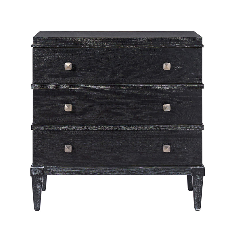 Lorenz Transitional 3-Drawer Nightstand with Charging Station