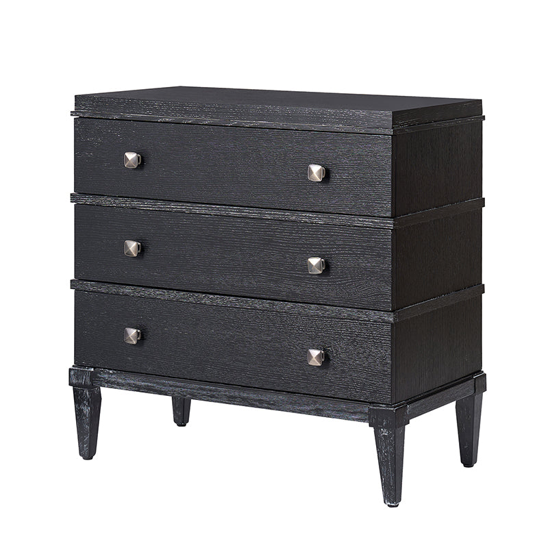 Lorenz Transitional 3-Drawer Nightstand with Charging Station