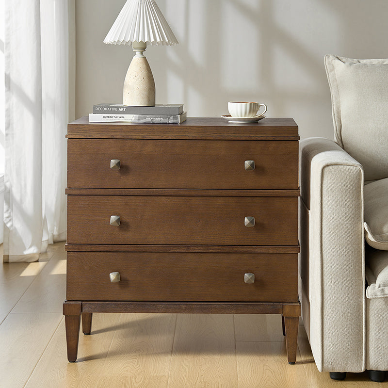 Lorenz Transitional 3-Drawer Nightstand with Charging Station