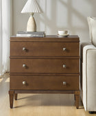 Lorenz Transitional 3-Drawer Nightstand with Charging Station