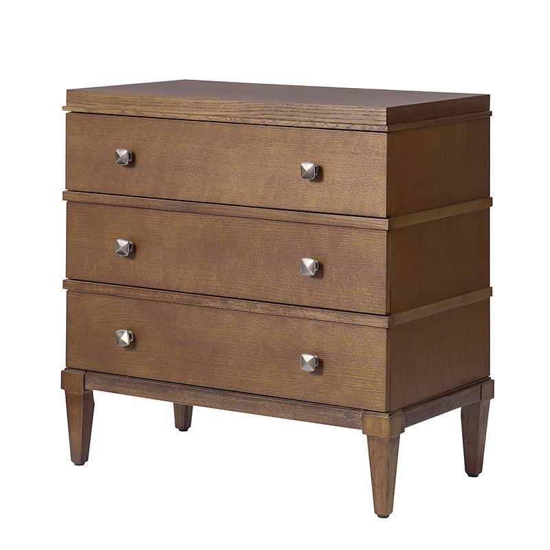 Lorenz Transitional 3-Drawer Nightstand with Charging Station