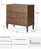 Lorenz Transitional 3-Drawer Nightstand with Charging Station(Optional Types)