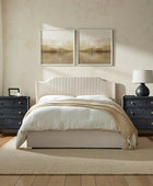 Derk Fluted Fronts Transitional Nightstand and End Table with Drawers and USB/Type-C Outlets