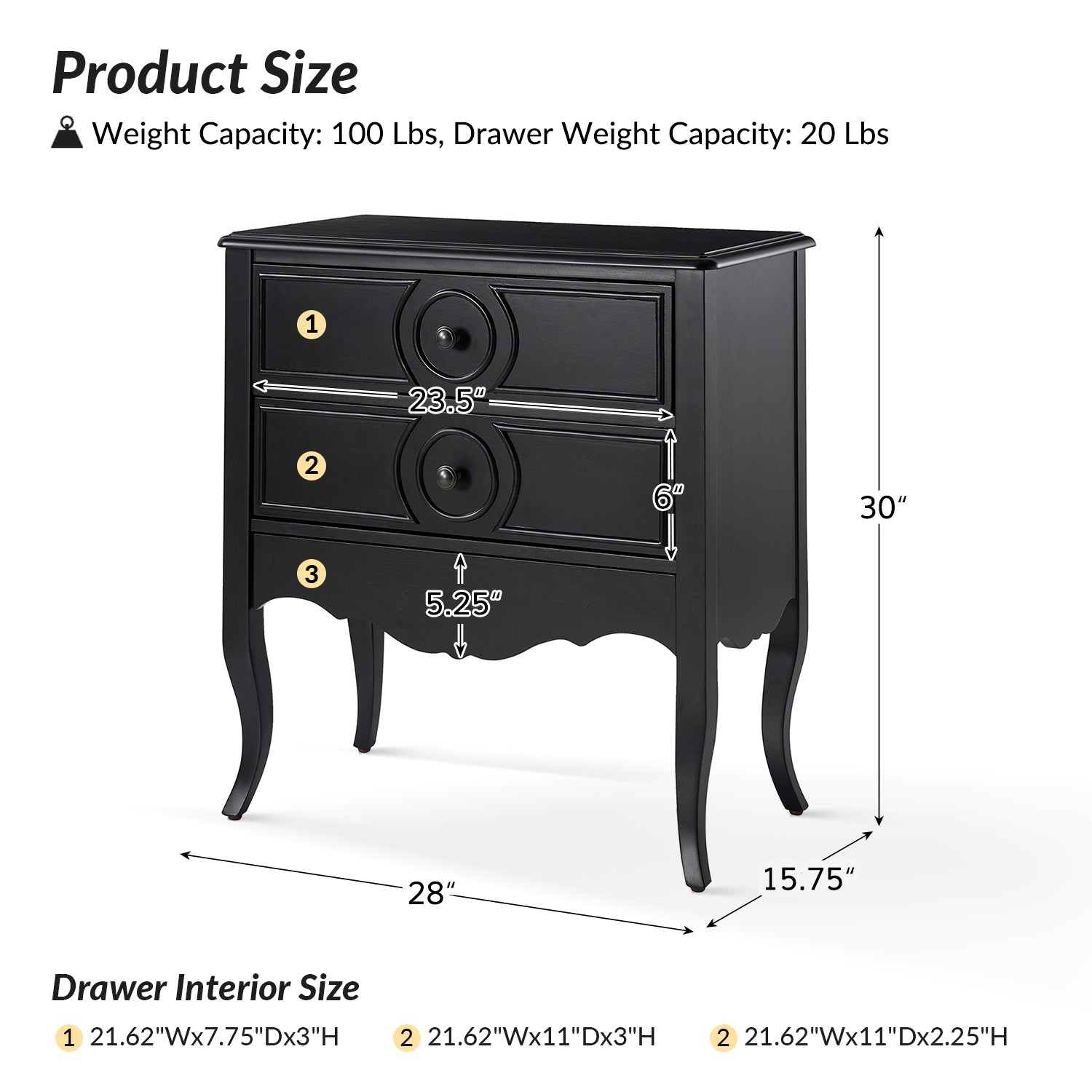 Thelma 3 - Drawer Nightstand with Built-In Outlets