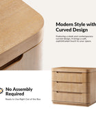 Yolanda Large 3-Drawer Nightstand with Hidden Storage(Optional Types)