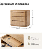 Yolanda Large 3-Drawer Nightstand with Hidden Storage(Optional Types)