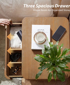 Yolanda Large 3-Drawer Nightstand with Hidden Storage(Optional Types)