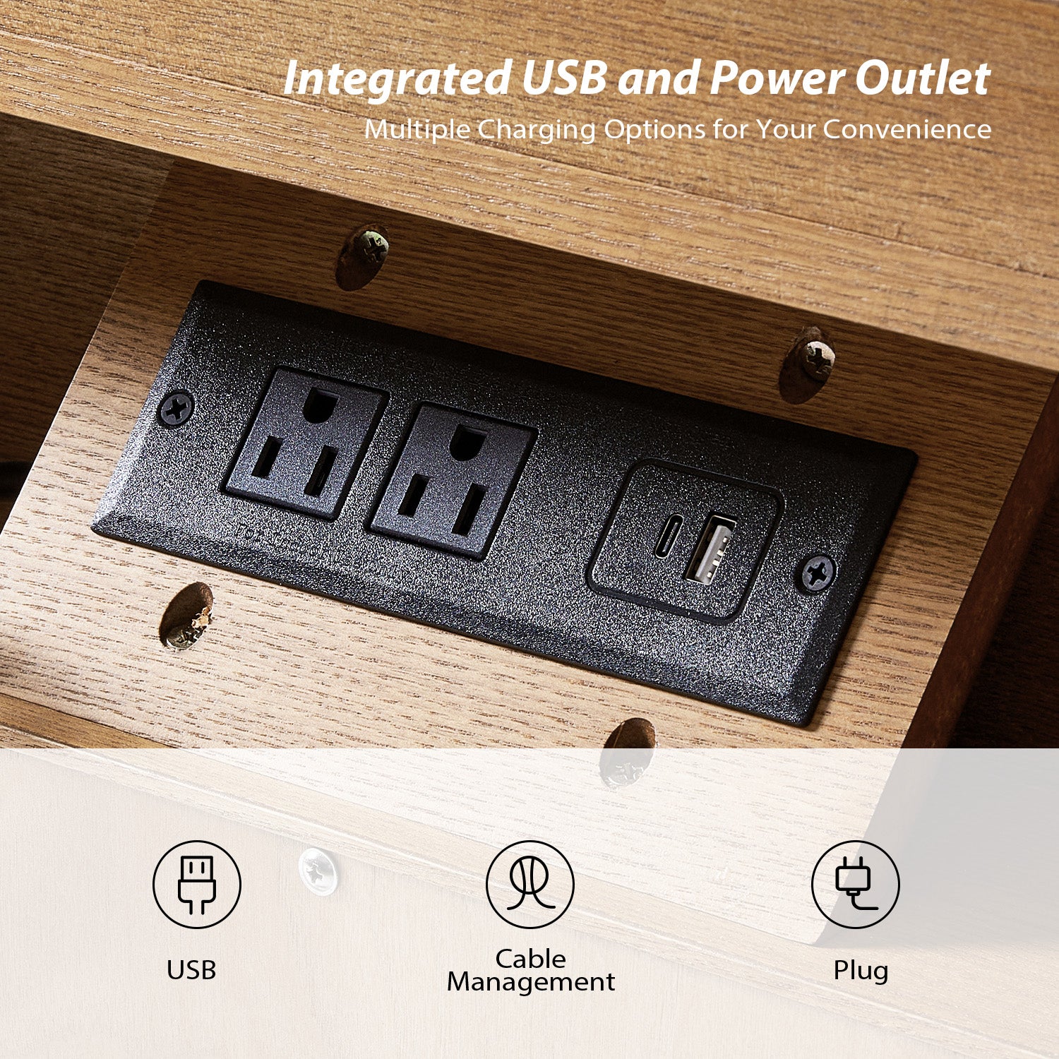 Yolanda Large 3-Drawer Nightstand with Hidden Storage(Optional Types)