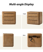 Yolanda Large 3-Drawer Nightstand with Hidden Storage(Optional Types)