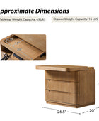 Yolanda Large 3-Drawer Nightstand with Hidden Storage(Optional Types)