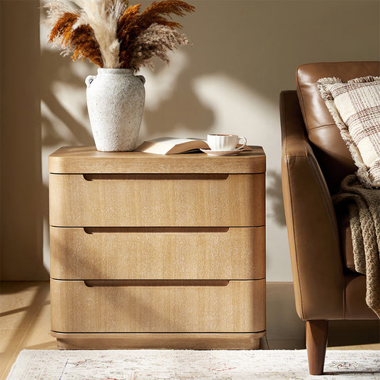 Yolanda Large 3-Drawer Nightstand with Hidden Storage