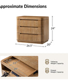 Yolanda Large 3-Drawer Nightstand with Hidden Storage(Optional Types)