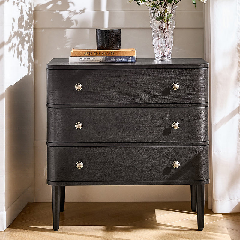 Modern End Table with Power Outlet & Curved Design