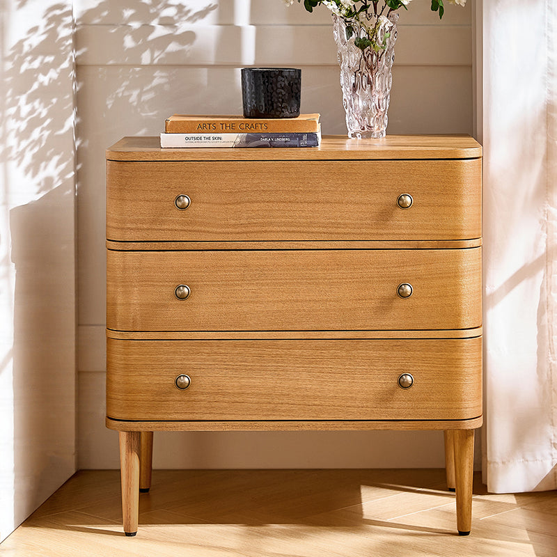 Modern End Table with Power Outlet & Curved Design