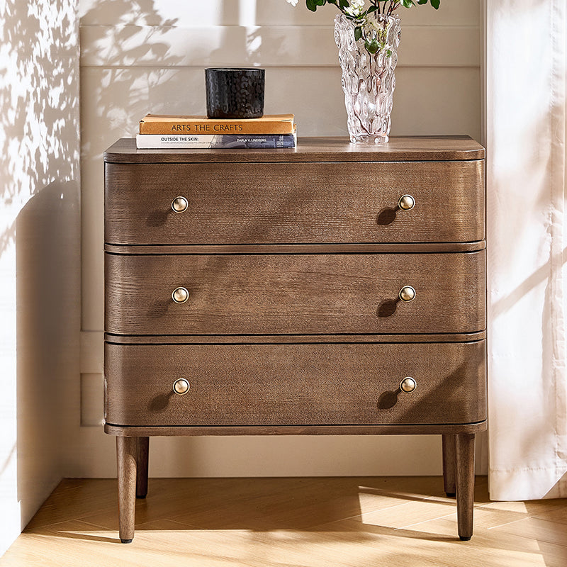 Modern End Table with Power Outlet & Curved Design