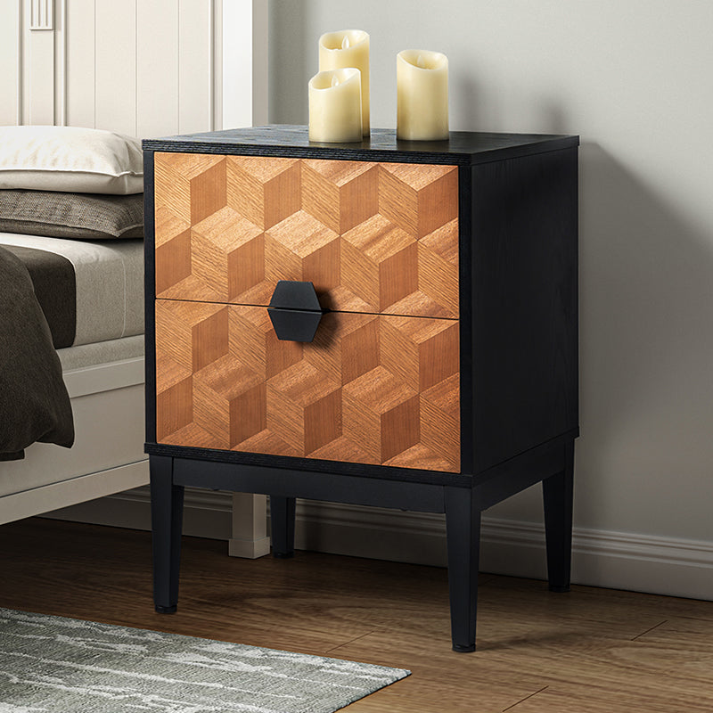 Siap 25" Tall 2-Drawer Nightstand with Built-in Outlets