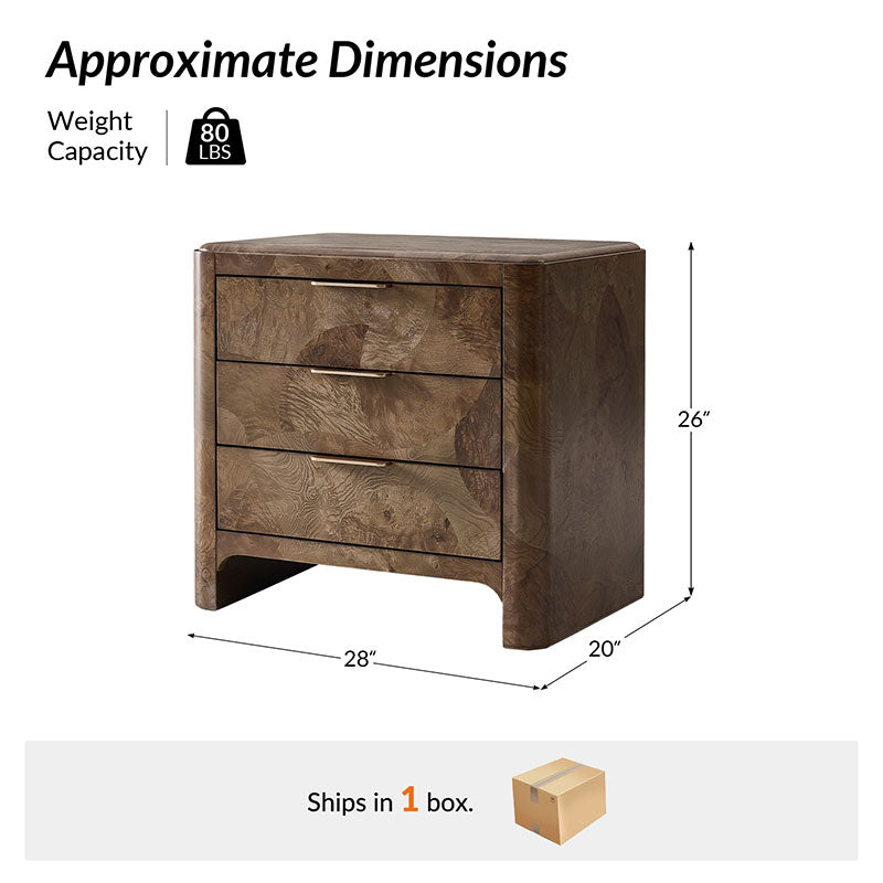 Virel Modern Marquetry Nightstand