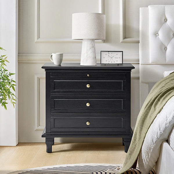 Galatea 3 - Drawer Nightstand Chest with Built-In Outlets